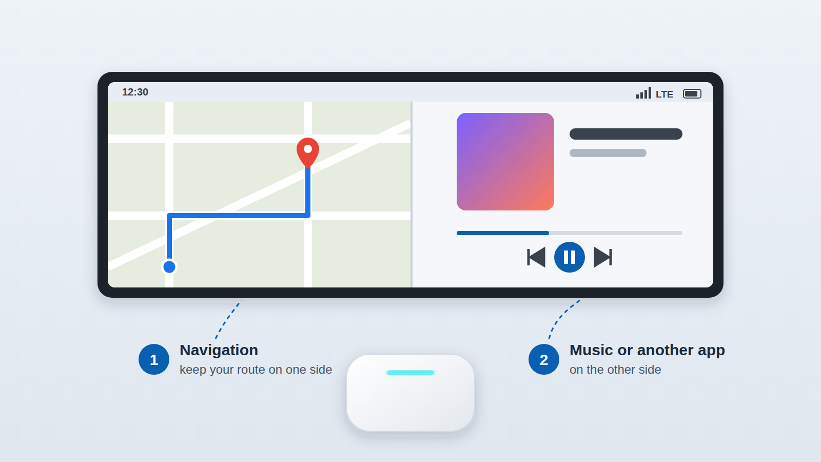 Tbox Max Ultraの分割画面でナビと音楽アプリを車の画面に並べて表示
